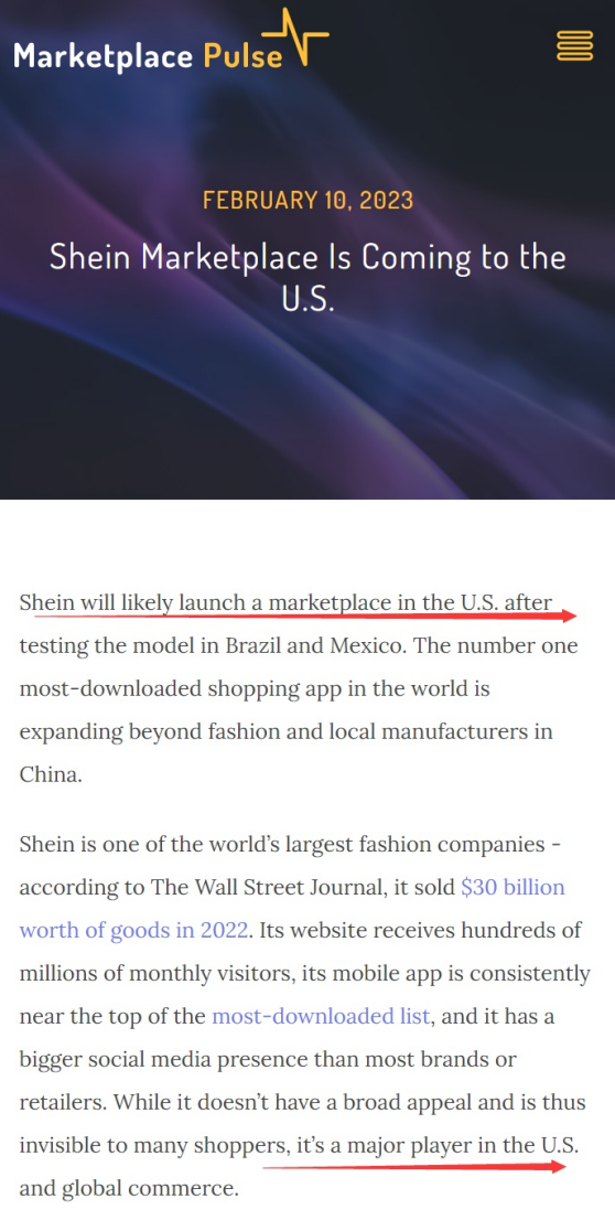 Shein将开放第三方卖家入驻?平台模式首站登录美国 Shein将开放第三方卖家入驻?平台模式首站登录美国