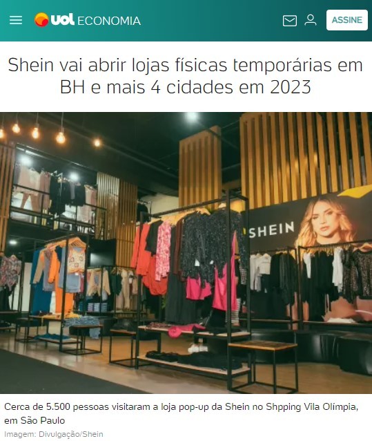 Shein计划2023年在巴西开设五家快闪店